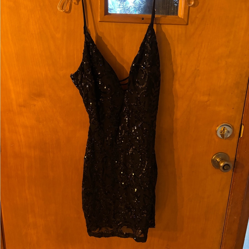 Black Sequin Dress
